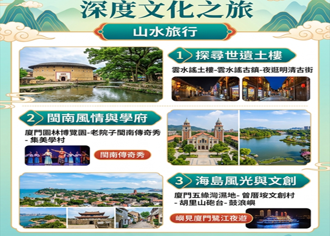 |廈門漳州精華5日遊｜世界遺產土樓.鼓浪嶼